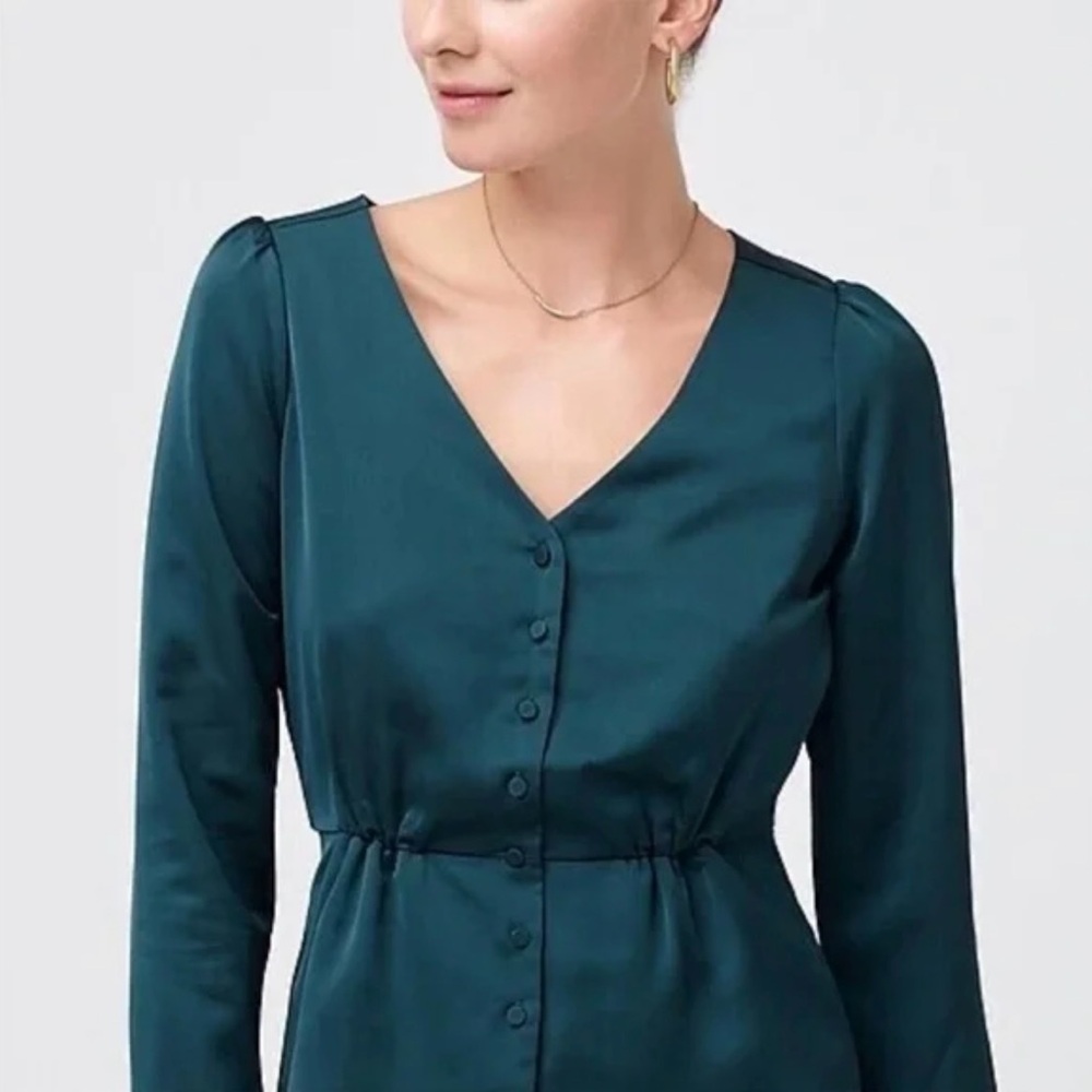 J. Crew Satin back crepe button-front blouse
